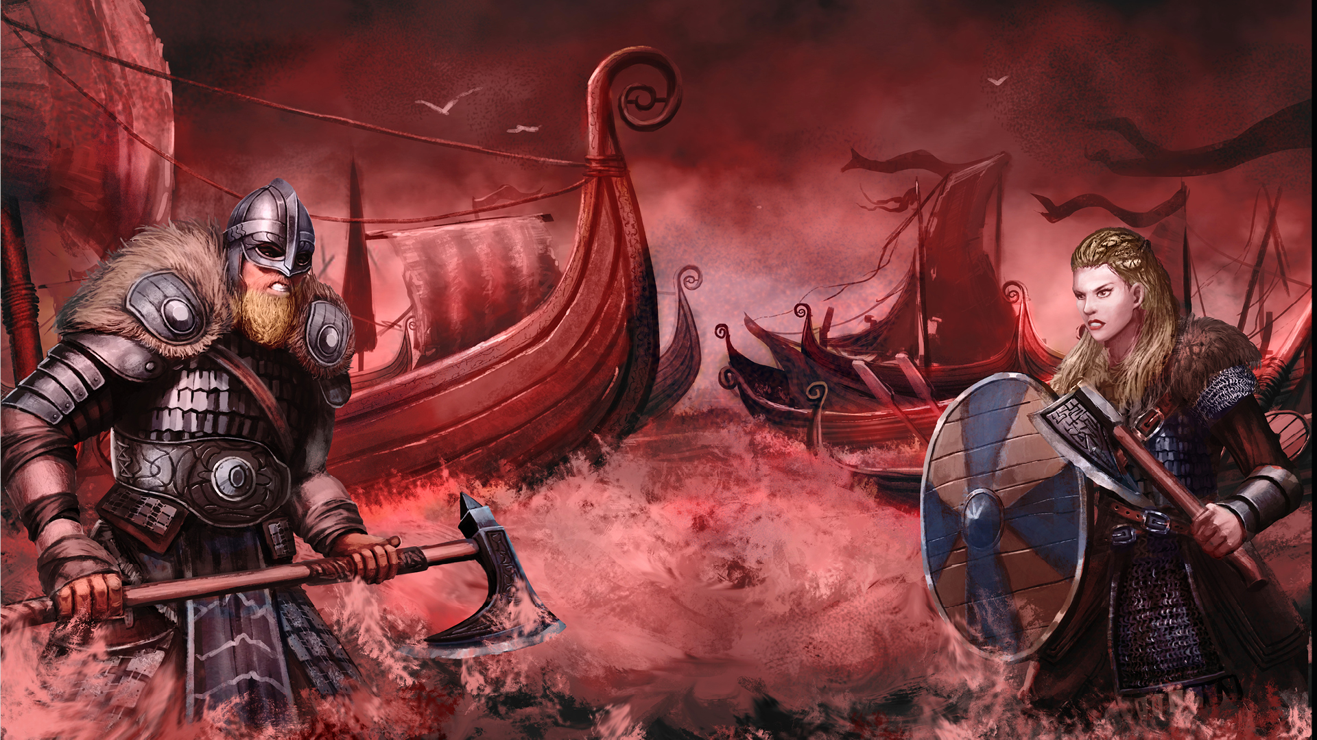 Illustrerad bild på vikingar