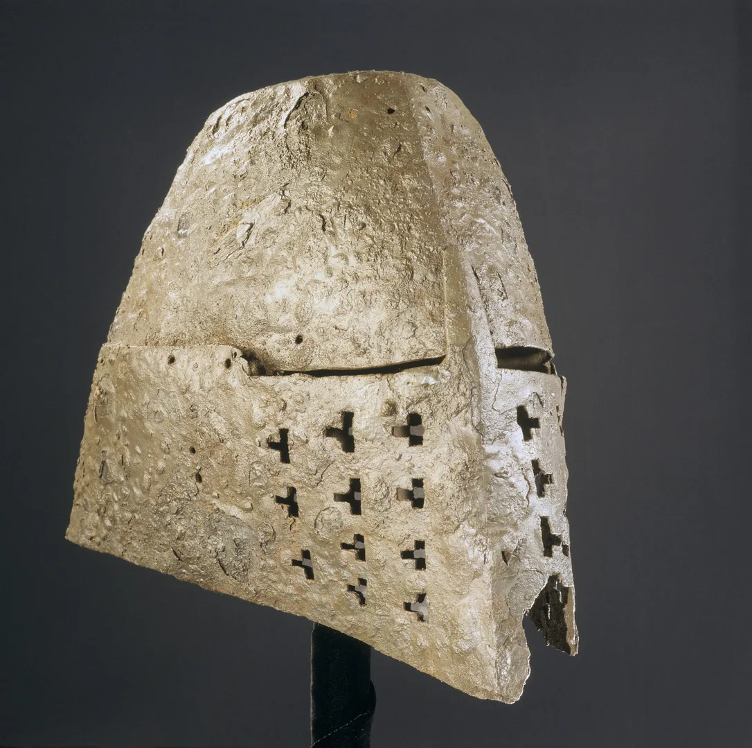 Beige medieval helmet