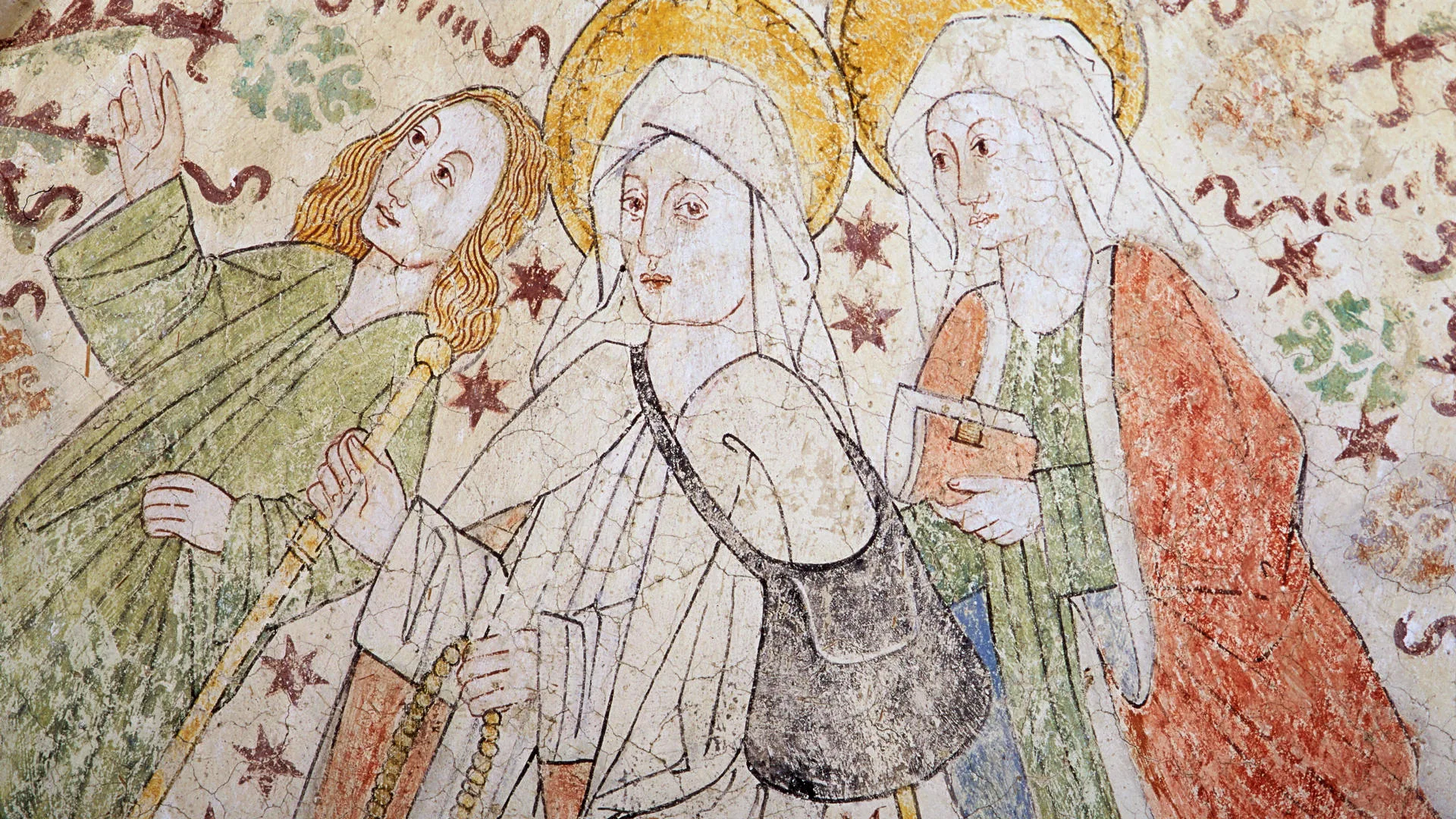 Saint Bridget and two other women on a painting