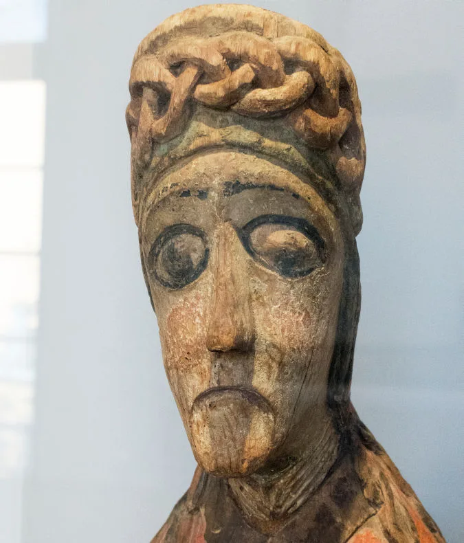 Sculpture in the exhibition Medieval Art.