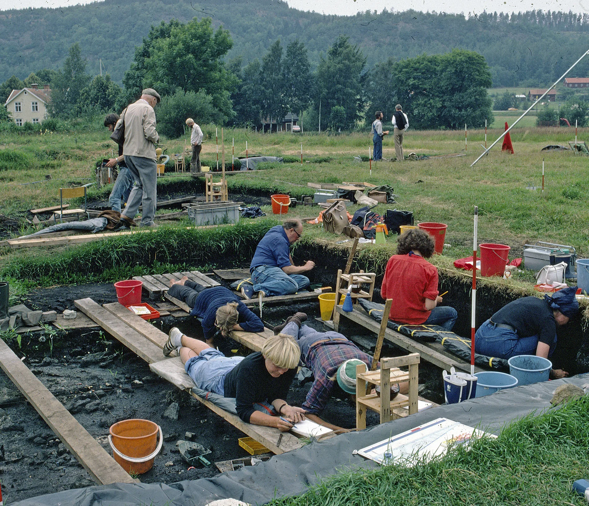 People working on an excavation