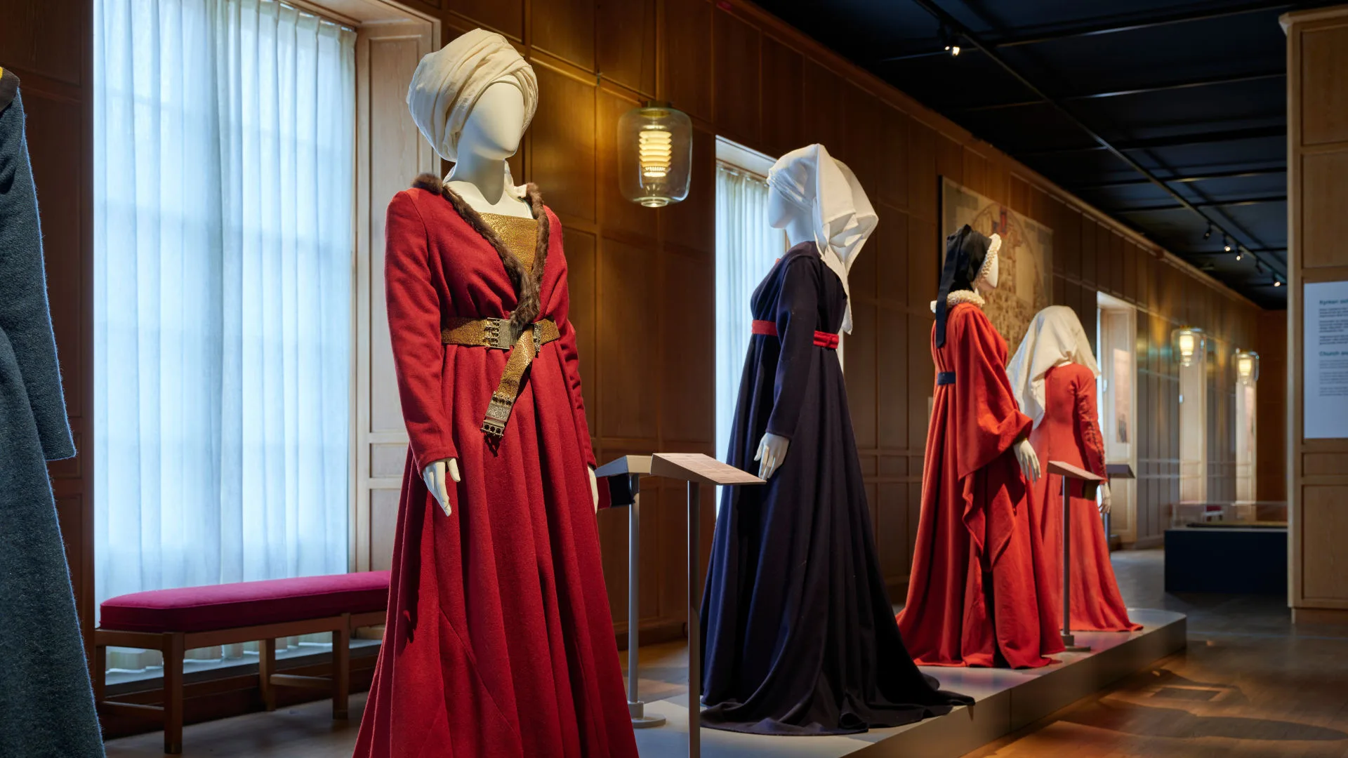 Costumes displayed in the exhibition.