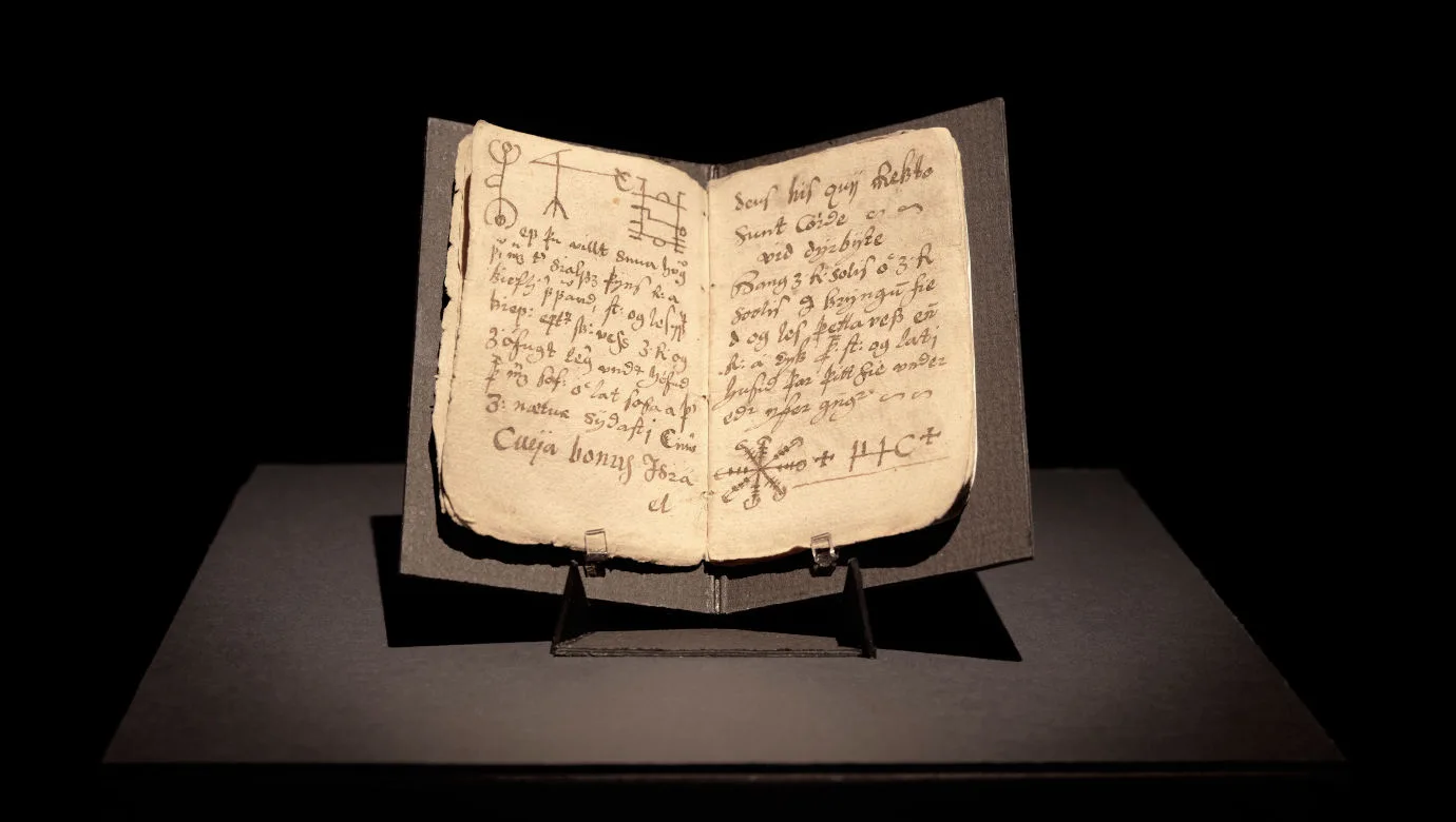 Bok med tecken och symboler