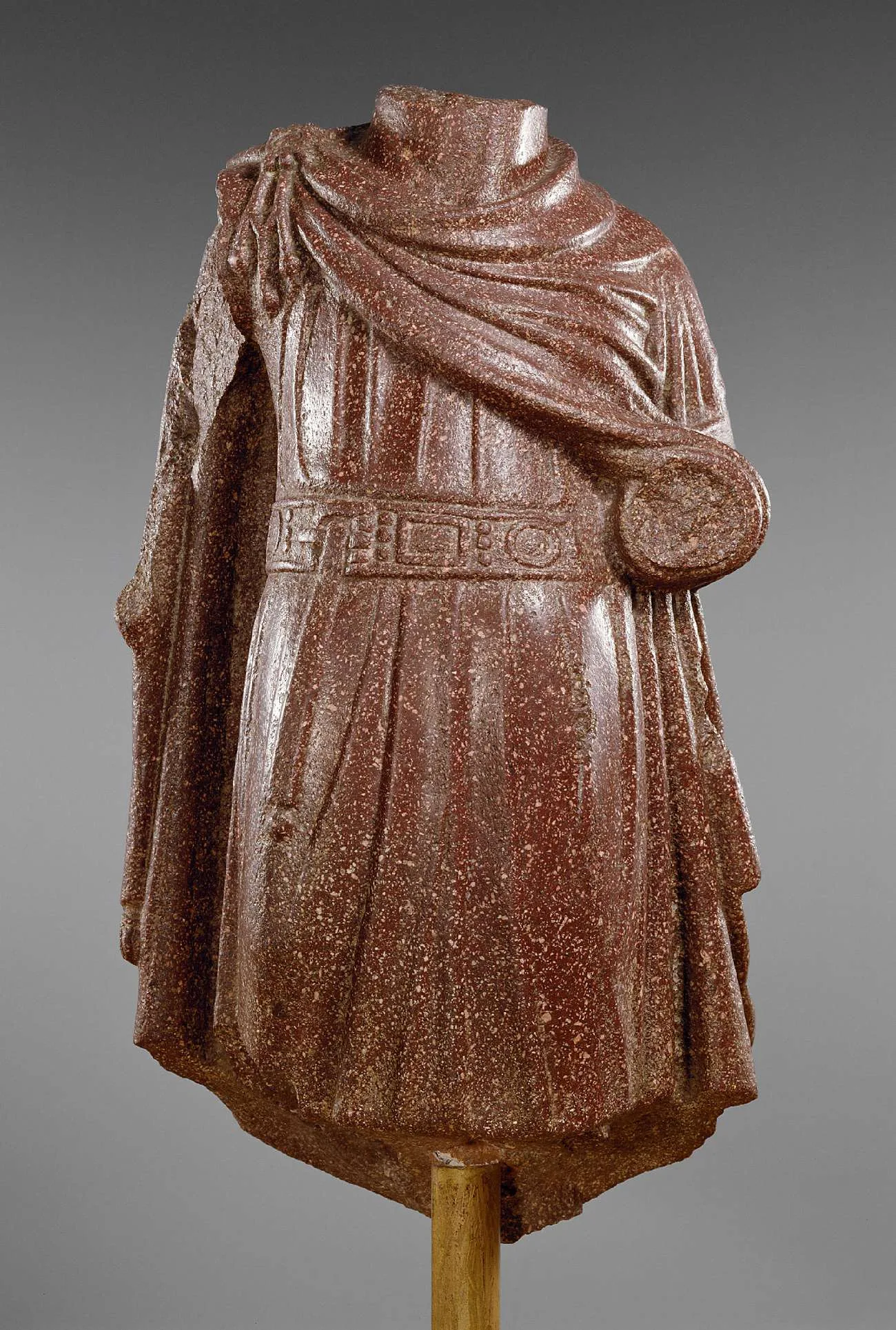 Roman sculpture depicting an Emperor, featuring a decorated belt