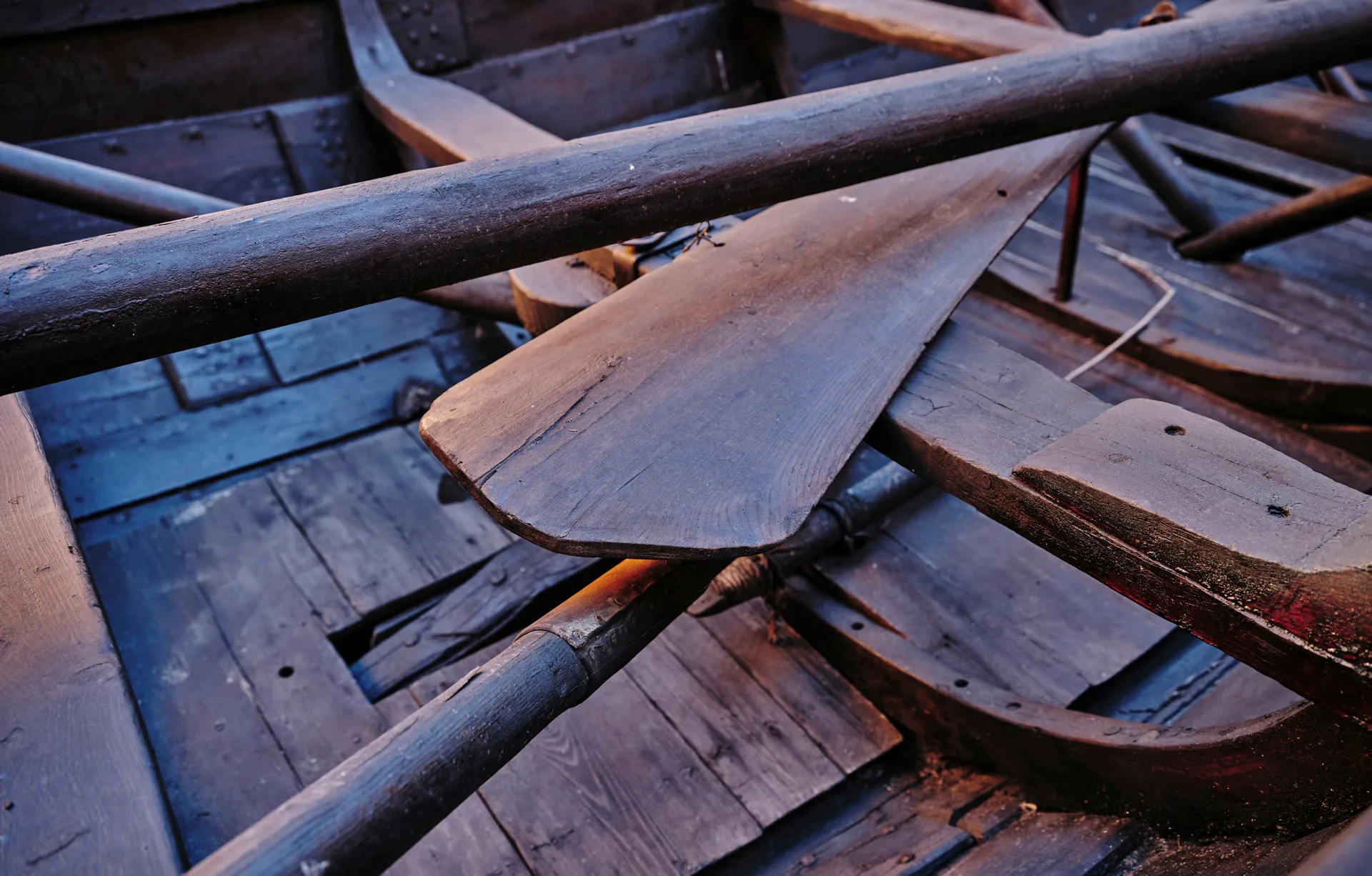 The reconstructed Krampmacken boat seen from the inside