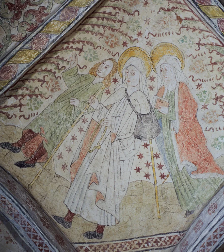 Heliga Birgitta som pilgrim med två andra