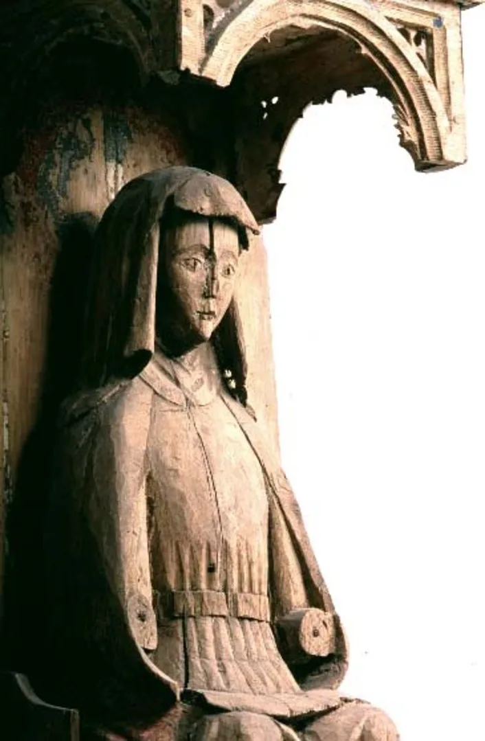 Wooden sculpture of Saint Bridget