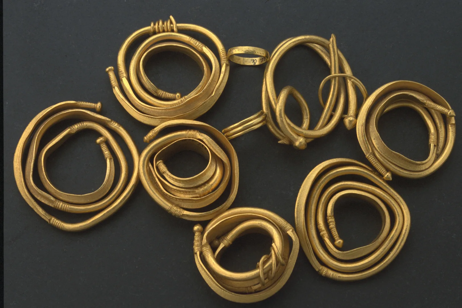 Several gold rings of various sorts.