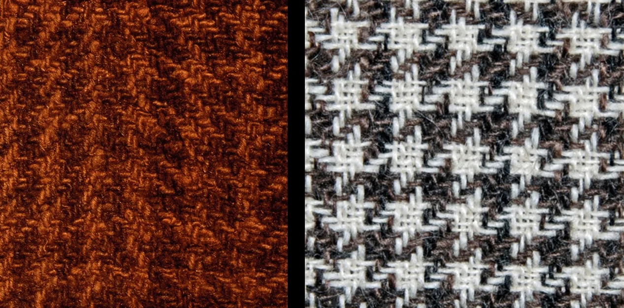 Left: Brown houndstooth pattern. Right :The same pattern is shown in reconstructed condition 
