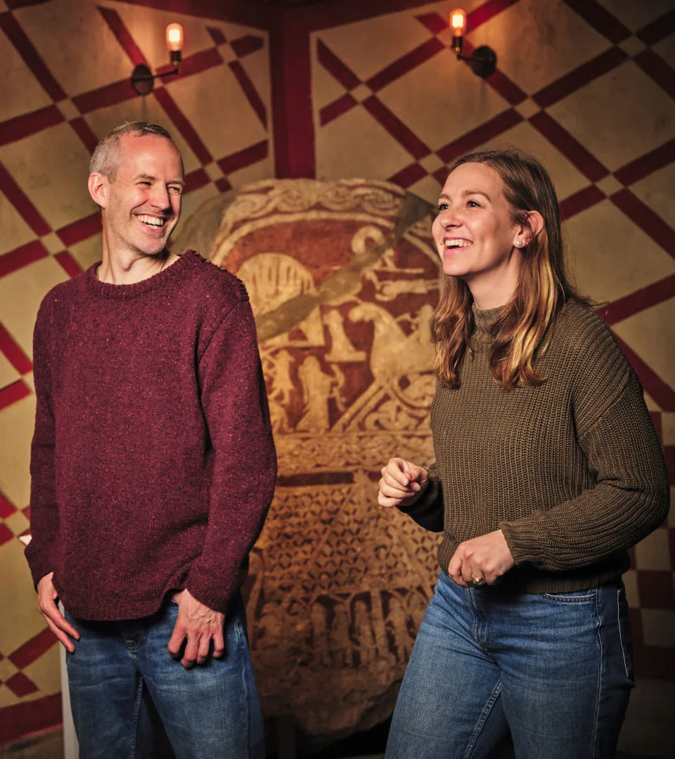 Two visitors at the museum.