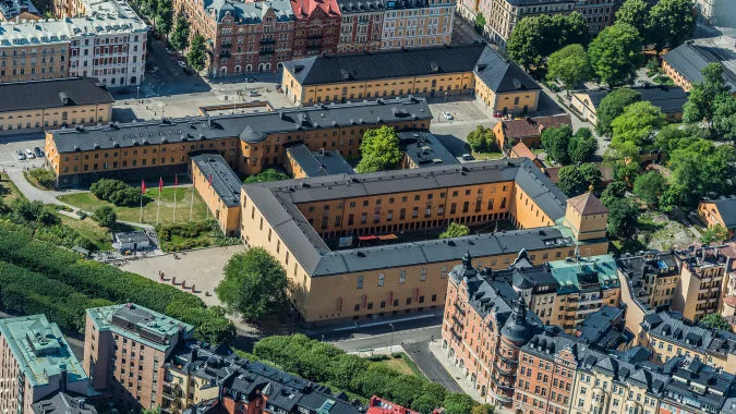 Aerial view of the museum building.