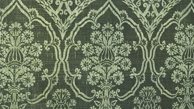 Organic pattern on green textile