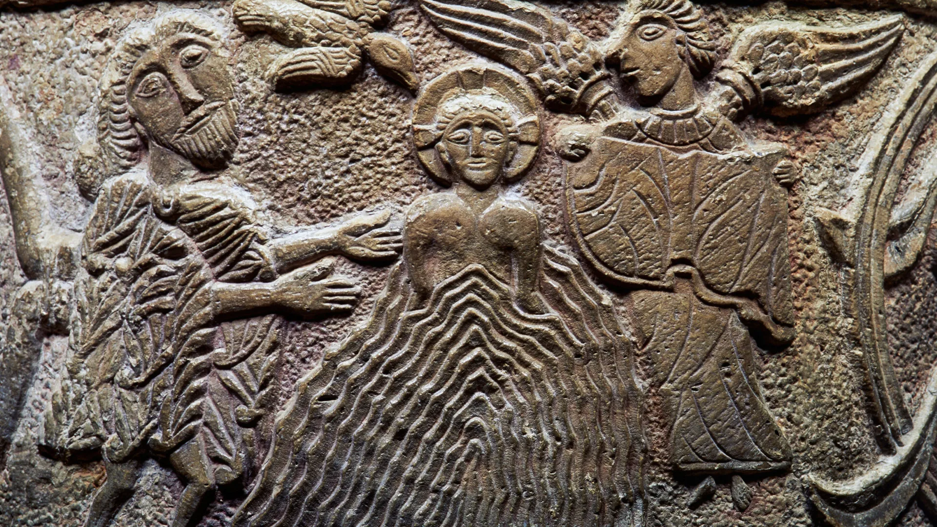 Fresco of three individuals