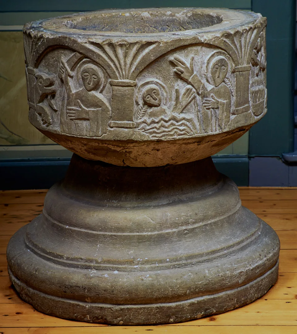 Baptismal font, or stone basin