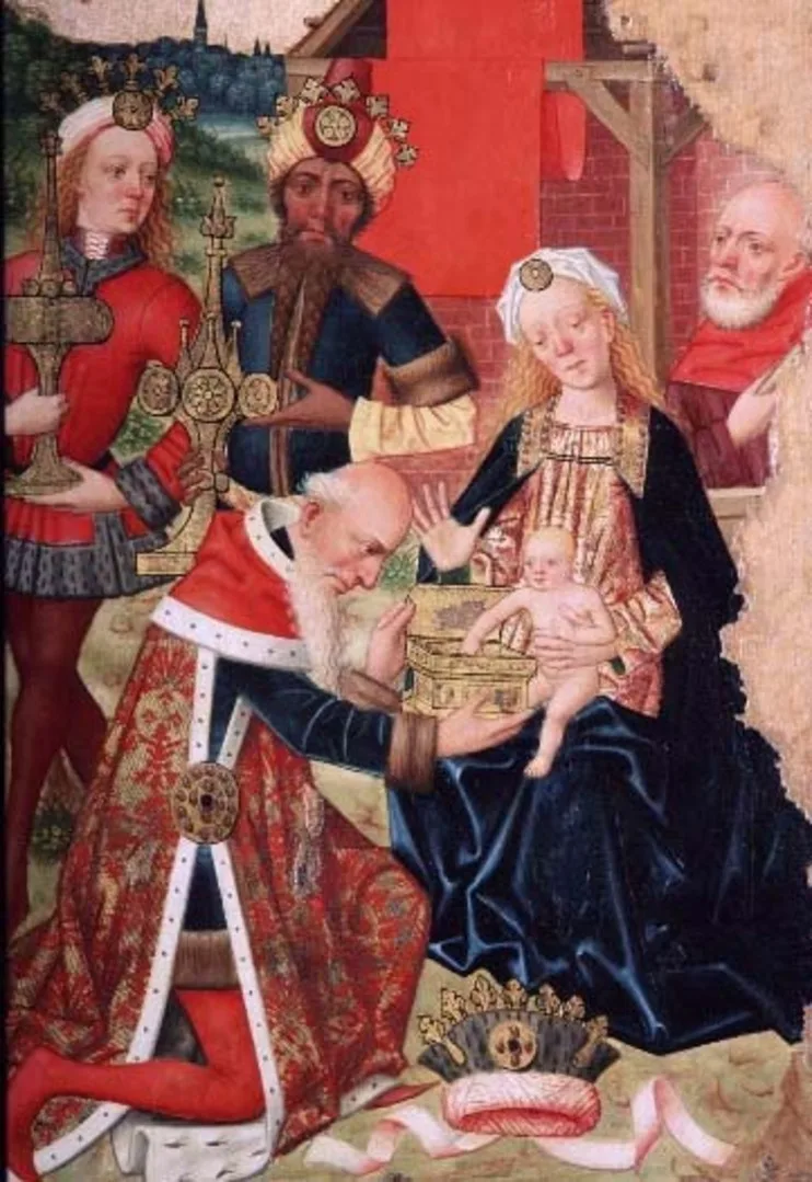 De tre vise männen besöker Jesubarnet