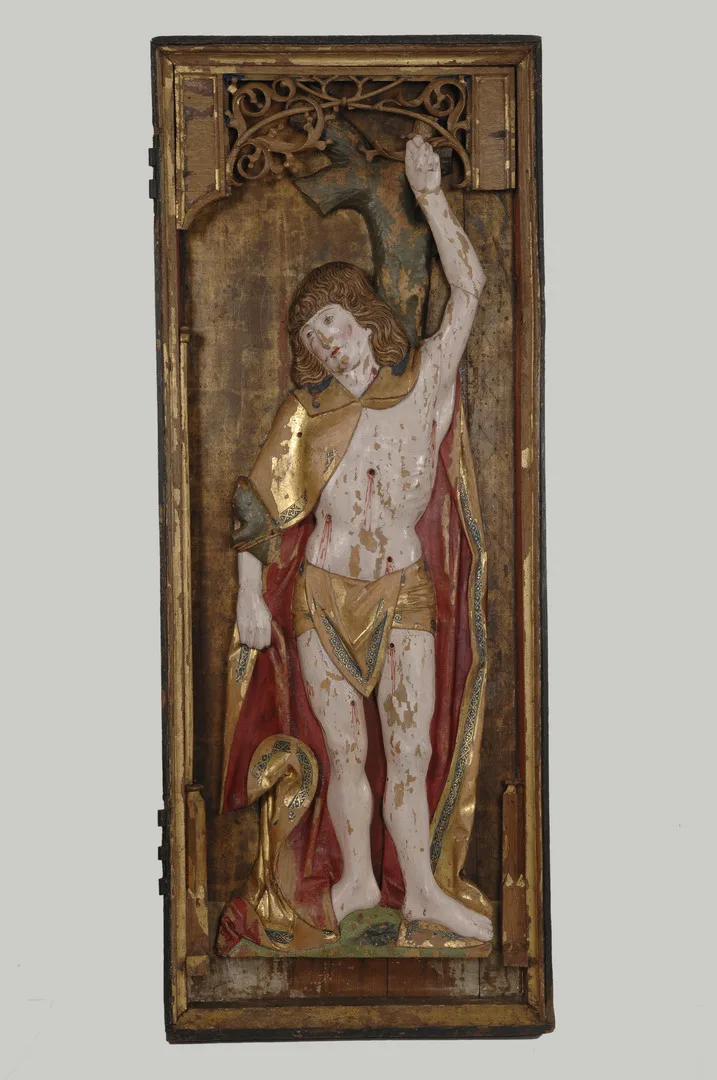 Altarskåp med avbildningen av en man i skynke