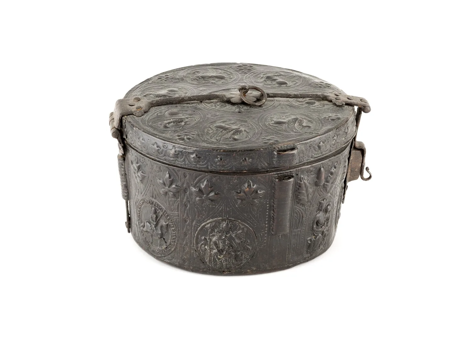 Läderfodral på en ask