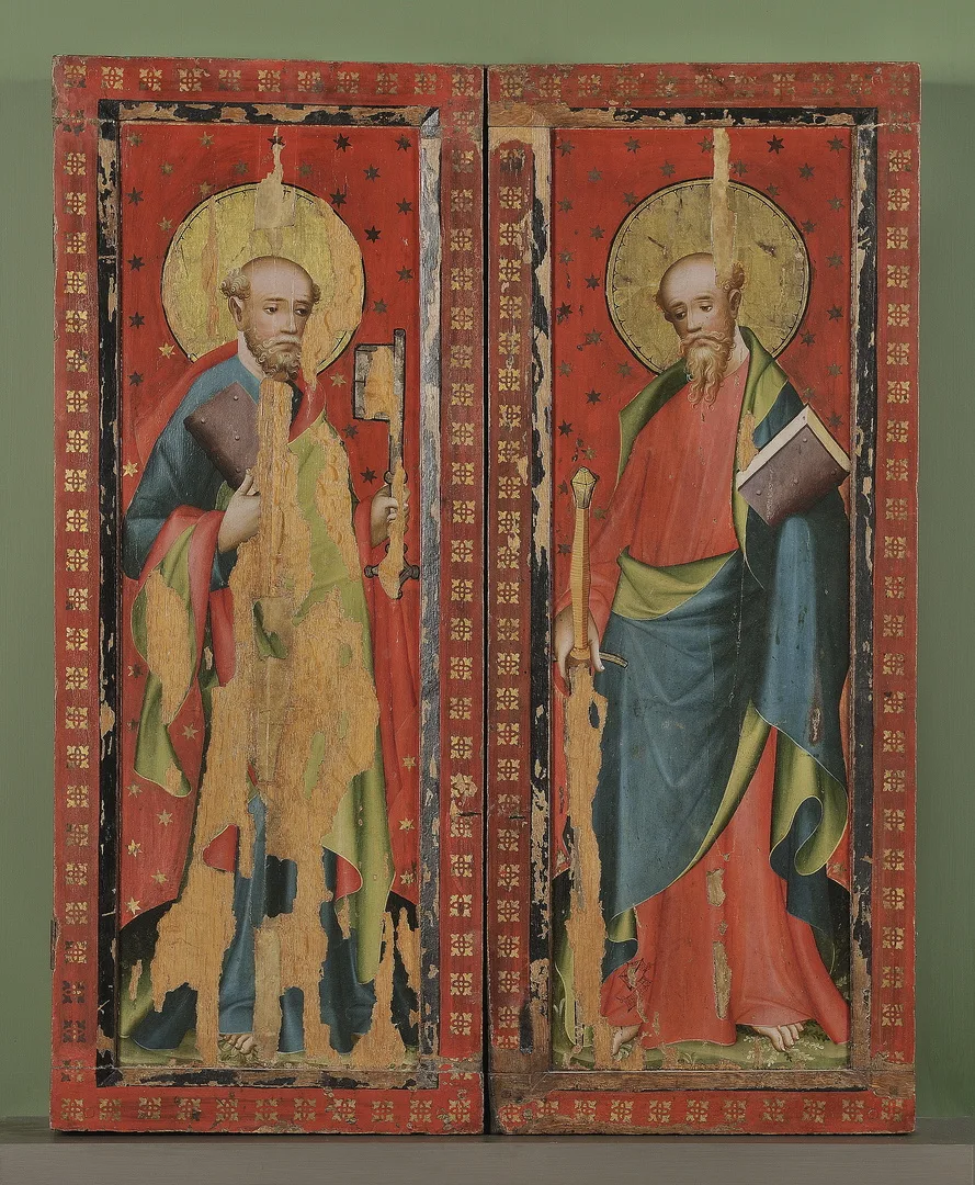 Medeltida målning av två män 