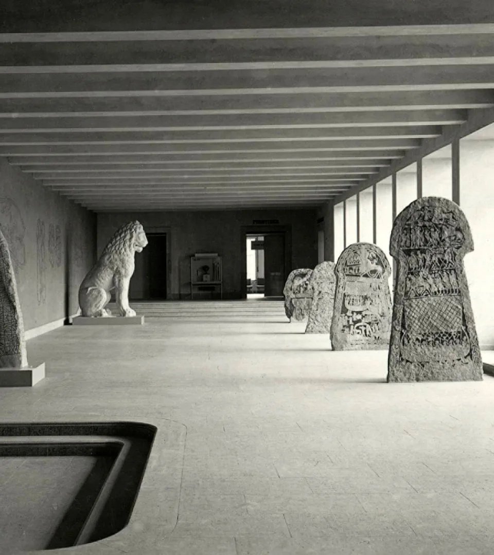 The Piraeus Lion and stones with runes.