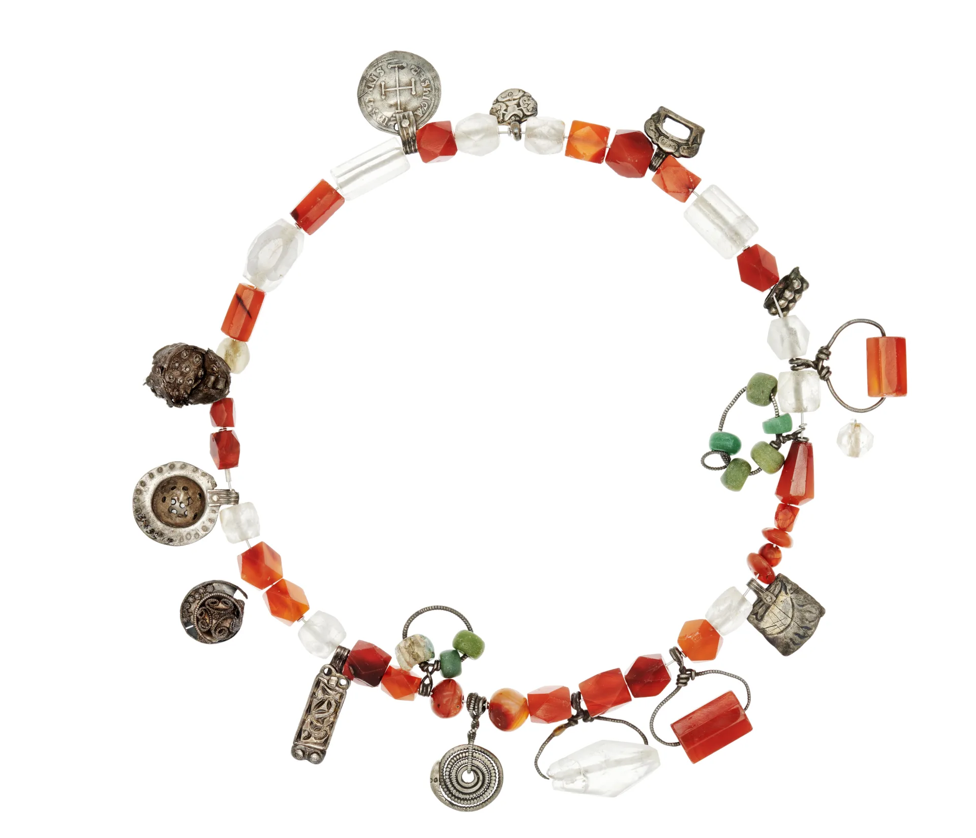 Necklace with colourful beads