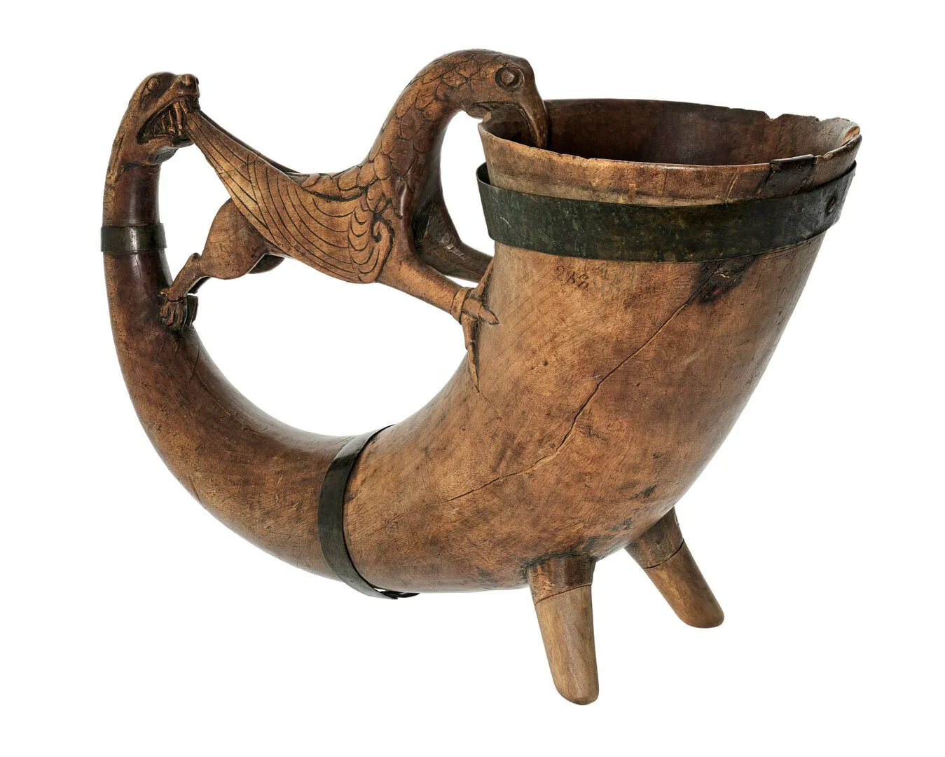 Dryckeshorn med sagodjur