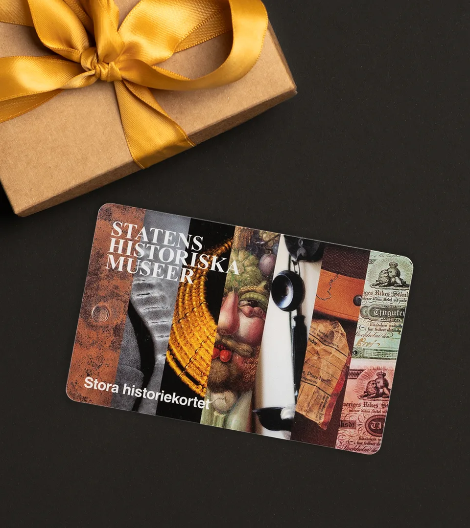 Årskort och ask med guldrosett