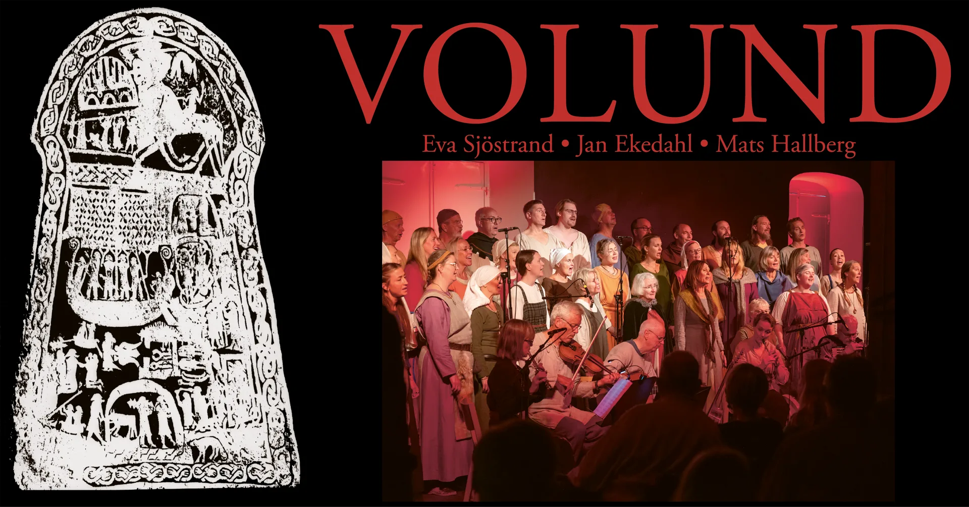 Montage av en kör och en bildsten