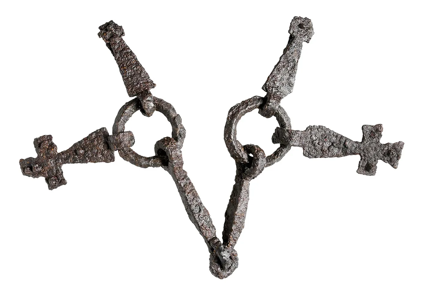 Metal object with things hanging off it